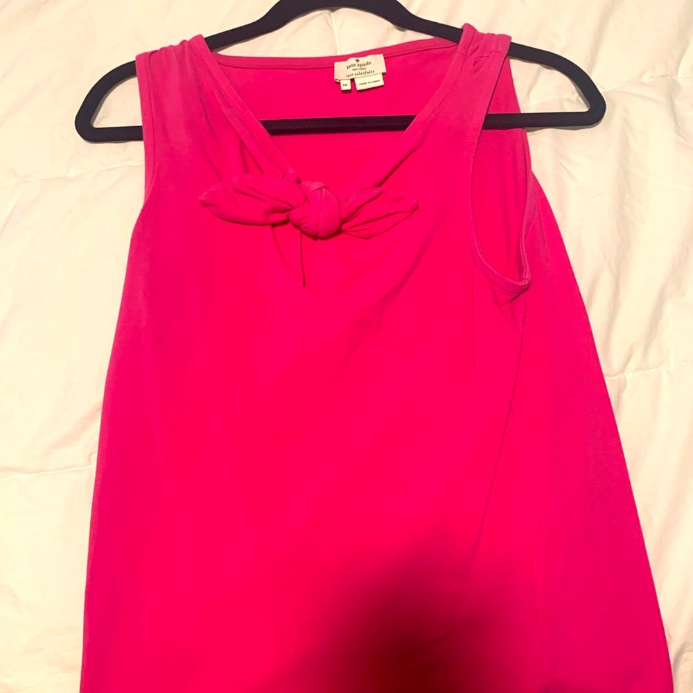 Kate spade  hot pink bow keyhole tank